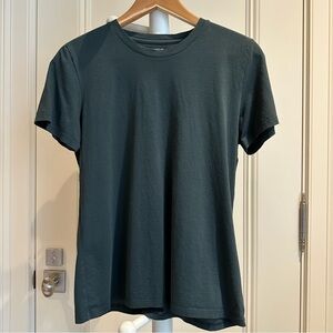 Vince essential Pima cotton crew neck T-shirt (L, dark green)
